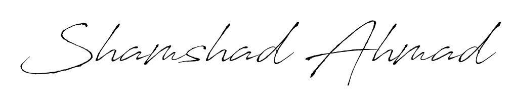 The best way (Antro_Vectra) to make a short signature is to pick only two or three words in your name. For converting this name Shamshad Ahmad. Shamshad Ahmad signature style 6 images and pictures png