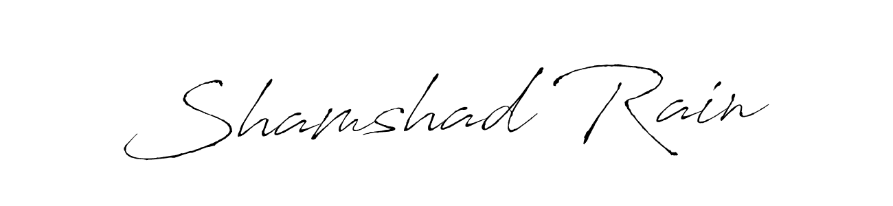 Make a beautiful signature design for name Shamshad Rain. With this signature (Antro_Vectra) style, you can create a handwritten signature for free. Shamshad Rain signature style 6 images and pictures png