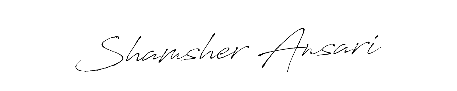 How to make Shamsher Ansari name signature. Use Antro_Vectra style for creating short signs online. This is the latest handwritten sign. Shamsher Ansari signature style 6 images and pictures png