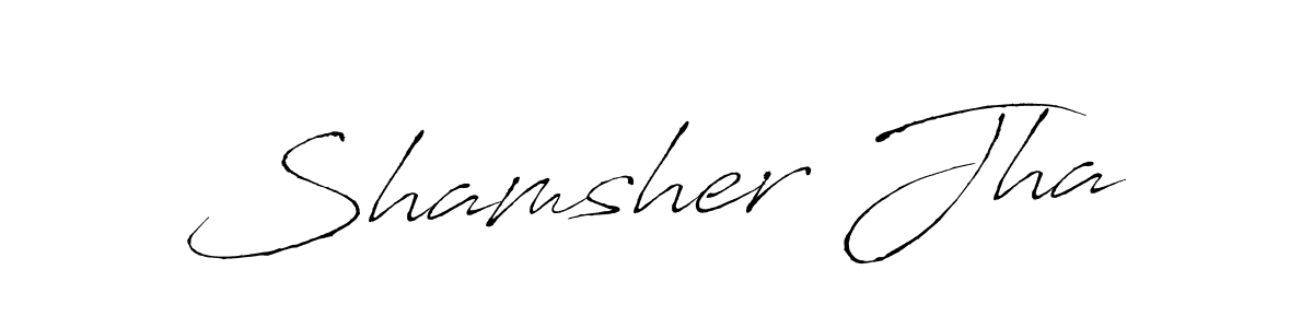 How to make Shamsher Jha name signature. Use Antro_Vectra style for creating short signs online. This is the latest handwritten sign. Shamsher Jha signature style 6 images and pictures png