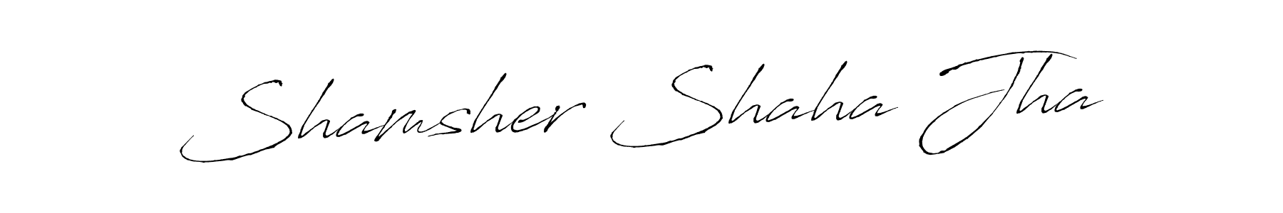 Create a beautiful signature design for name Shamsher Shaha Jha. With this signature (Antro_Vectra) fonts, you can make a handwritten signature for free. Shamsher Shaha Jha signature style 6 images and pictures png