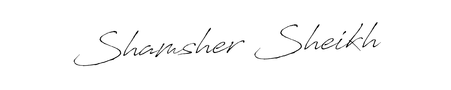 Also You can easily find your signature by using the search form. We will create Shamsher Sheikh name handwritten signature images for you free of cost using Antro_Vectra sign style. Shamsher Sheikh signature style 6 images and pictures png