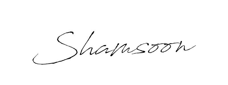 Make a beautiful signature design for name Shamsoon. With this signature (Antro_Vectra) style, you can create a handwritten signature for free. Shamsoon signature style 6 images and pictures png