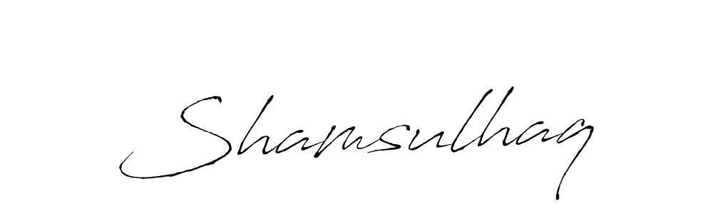 Design your own signature with our free online signature maker. With this signature software, you can create a handwritten (Antro_Vectra) signature for name Shamsulhaq. Shamsulhaq signature style 6 images and pictures png