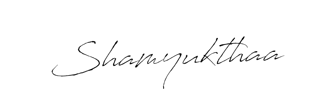 Also You can easily find your signature by using the search form. We will create Shamyukthaa name handwritten signature images for you free of cost using Antro_Vectra sign style. Shamyukthaa signature style 6 images and pictures png