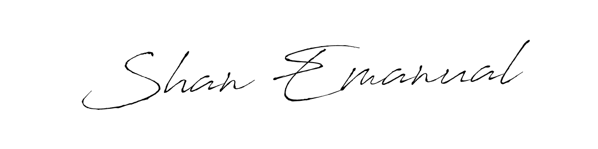 Create a beautiful signature design for name Shan Emanual. With this signature (Antro_Vectra) fonts, you can make a handwritten signature for free. Shan Emanual signature style 6 images and pictures png