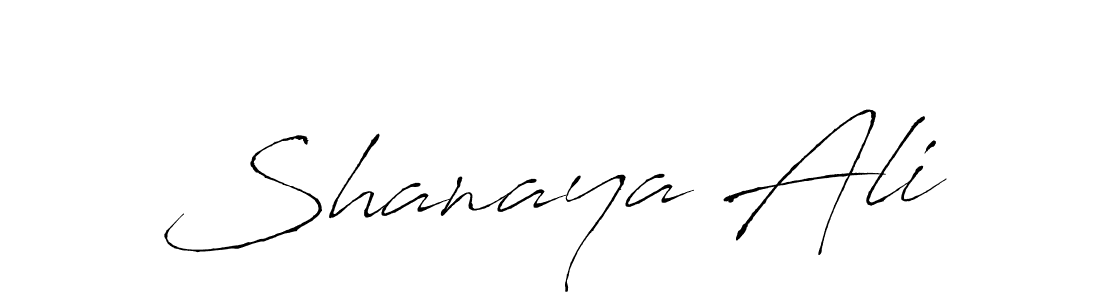 Design your own signature with our free online signature maker. With this signature software, you can create a handwritten (Antro_Vectra) signature for name Shanaya Ali. Shanaya Ali signature style 6 images and pictures png