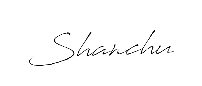Make a beautiful signature design for name Shanchu. With this signature (Antro_Vectra) style, you can create a handwritten signature for free. Shanchu signature style 6 images and pictures png