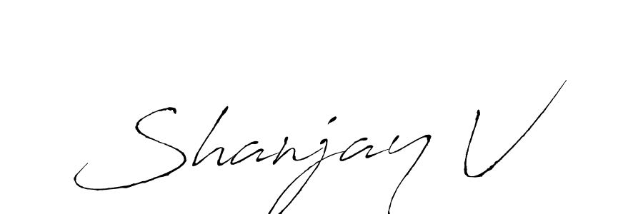 Also You can easily find your signature by using the search form. We will create Shanjay V name handwritten signature images for you free of cost using Antro_Vectra sign style. Shanjay V signature style 6 images and pictures png