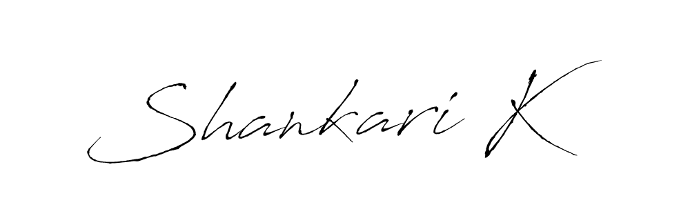 Design your own signature with our free online signature maker. With this signature software, you can create a handwritten (Antro_Vectra) signature for name Shankari K. Shankari K signature style 6 images and pictures png