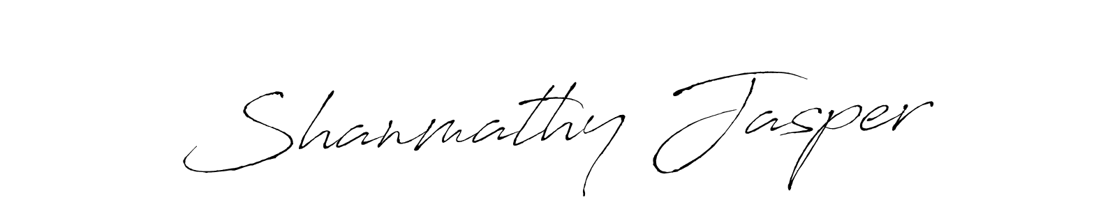 The best way (Antro_Vectra) to make a short signature is to pick only two or three words in your name. The name Shanmathy Jasper include a total of six letters. For converting this name. Shanmathy Jasper signature style 6 images and pictures png