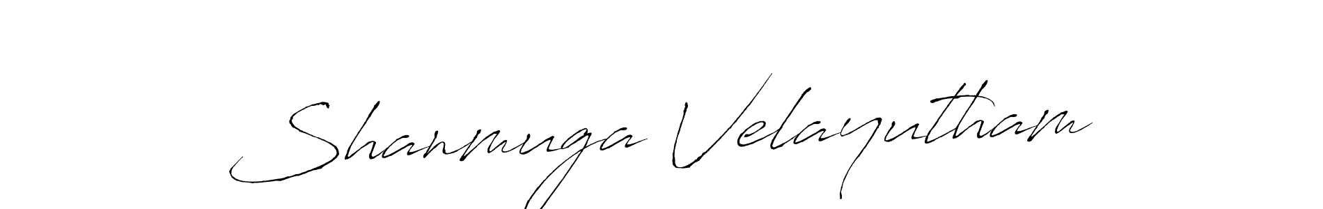 How to make Shanmuga Velayutham signature? Antro_Vectra is a professional autograph style. Create handwritten signature for Shanmuga Velayutham name. Shanmuga Velayutham signature style 6 images and pictures png