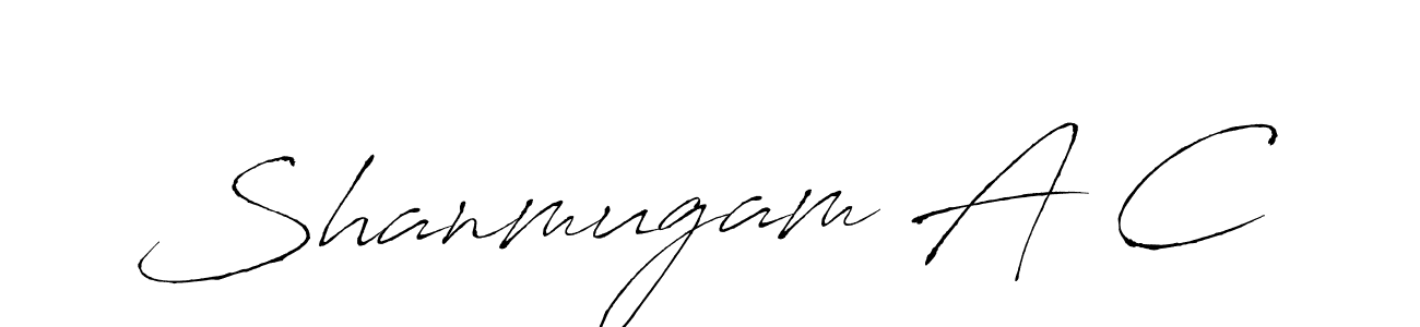 The best way (Antro_Vectra) to make a short signature is to pick only two or three words in your name. The name Shanmugam A C include a total of six letters. For converting this name. Shanmugam A C signature style 6 images and pictures png