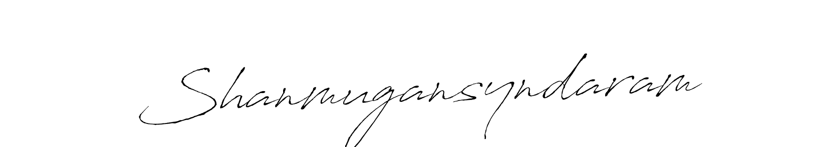Create a beautiful signature design for name Shanmugansyndaram. With this signature (Antro_Vectra) fonts, you can make a handwritten signature for free. Shanmugansyndaram signature style 6 images and pictures png