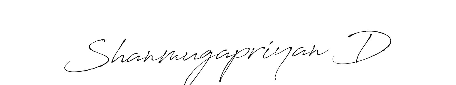 The best way (Antro_Vectra) to make a short signature is to pick only two or three words in your name. The name Shanmugapriyan D include a total of six letters. For converting this name. Shanmugapriyan D signature style 6 images and pictures png