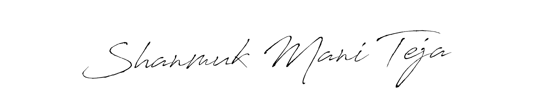 How to make Shanmuk Mani Teja name signature. Use Antro_Vectra style for creating short signs online. This is the latest handwritten sign. Shanmuk Mani Teja signature style 6 images and pictures png