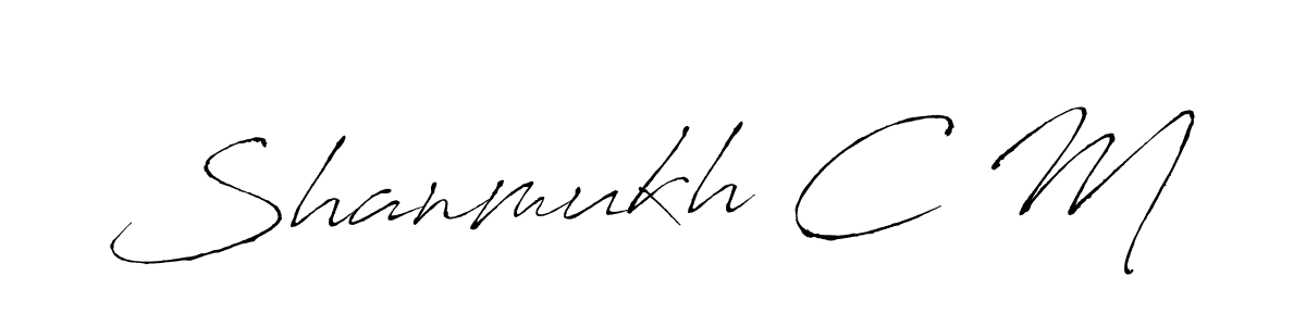 How to make Shanmukh C M name signature. Use Antro_Vectra style for creating short signs online. This is the latest handwritten sign. Shanmukh C M signature style 6 images and pictures png