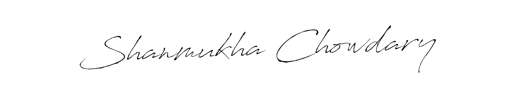 You can use this online signature creator to create a handwritten signature for the name Shanmukha Chowdary. This is the best online autograph maker. Shanmukha Chowdary signature style 6 images and pictures png