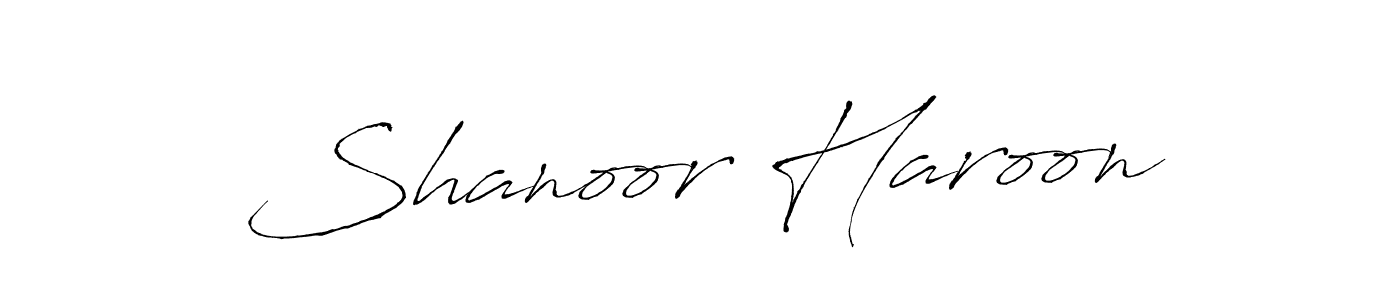Design your own signature with our free online signature maker. With this signature software, you can create a handwritten (Antro_Vectra) signature for name Shanoor Haroon. Shanoor Haroon signature style 6 images and pictures png
