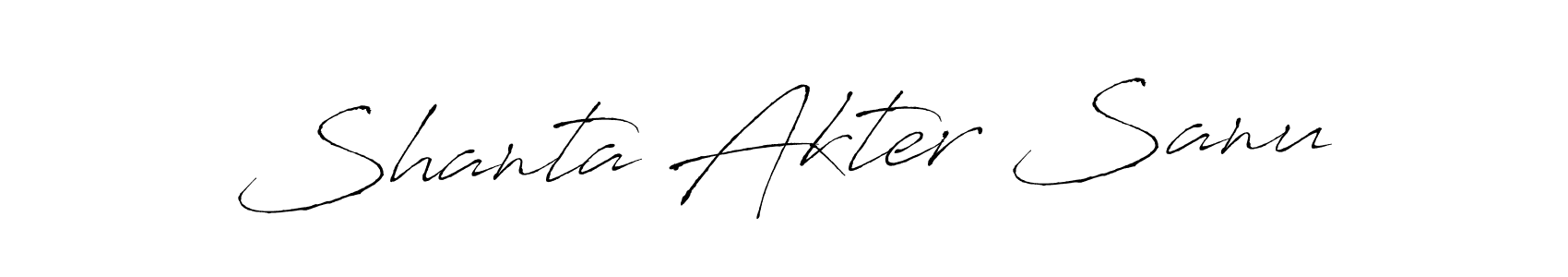 How to make Shanta Akter Sanu signature? Antro_Vectra is a professional autograph style. Create handwritten signature for Shanta Akter Sanu name. Shanta Akter Sanu signature style 6 images and pictures png