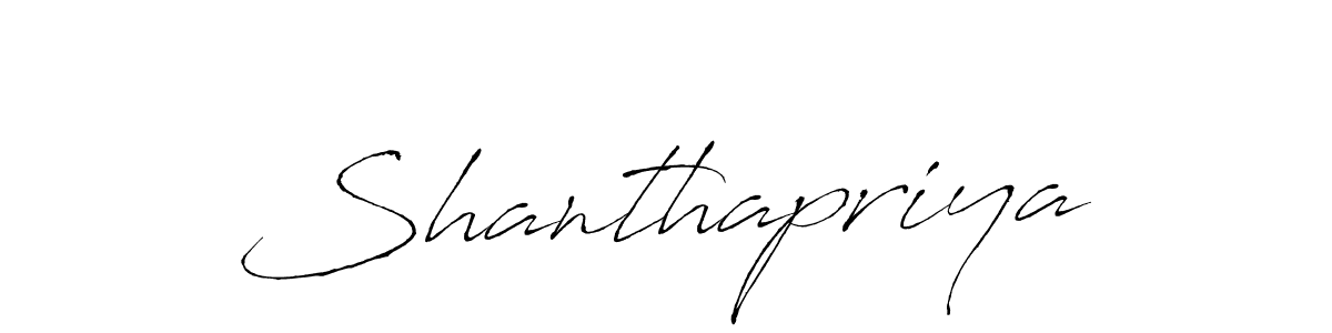 How to make Shanthapriya name signature. Use Antro_Vectra style for creating short signs online. This is the latest handwritten sign. Shanthapriya signature style 6 images and pictures png