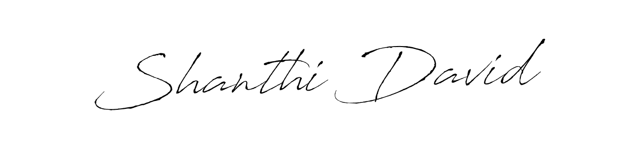 How to make Shanthi David signature? Antro_Vectra is a professional autograph style. Create handwritten signature for Shanthi David name. Shanthi David signature style 6 images and pictures png