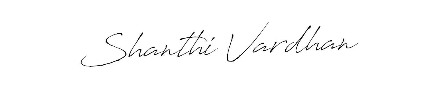How to make Shanthi Vardhan name signature. Use Antro_Vectra style for creating short signs online. This is the latest handwritten sign. Shanthi Vardhan signature style 6 images and pictures png