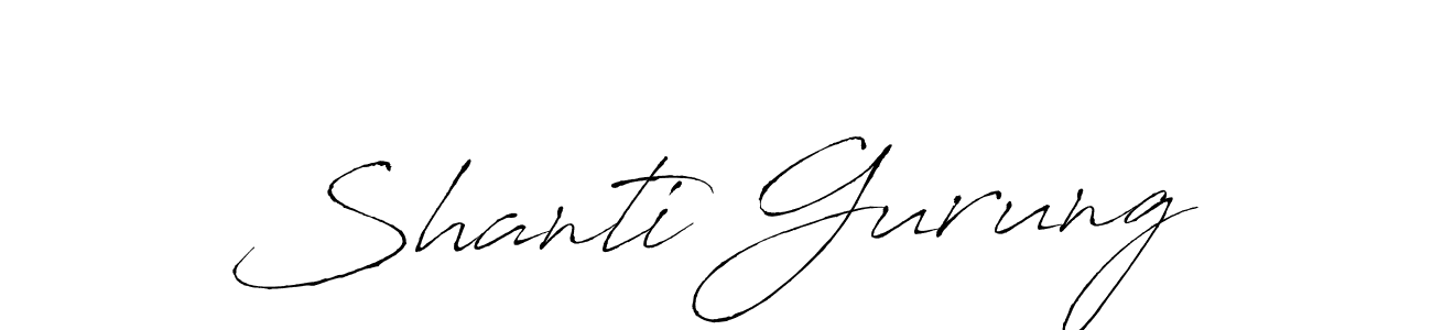 How to make Shanti Gurung name signature. Use Antro_Vectra style for creating short signs online. This is the latest handwritten sign. Shanti Gurung signature style 6 images and pictures png