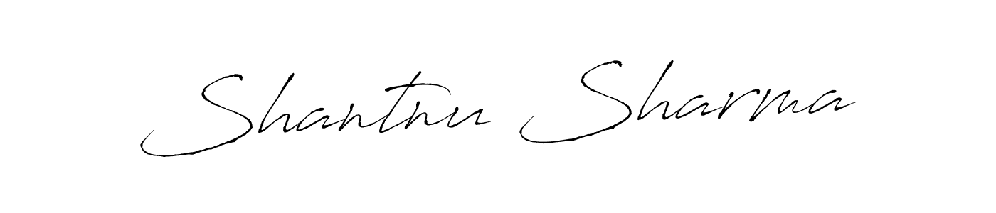 The best way (Antro_Vectra) to make a short signature is to pick only two or three words in your name. The name Shantnu Sharma include a total of six letters. For converting this name. Shantnu Sharma signature style 6 images and pictures png