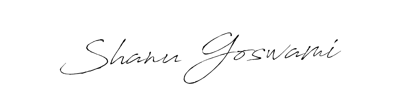 Make a beautiful signature design for name Shanu Goswami. With this signature (Antro_Vectra) style, you can create a handwritten signature for free. Shanu Goswami signature style 6 images and pictures png