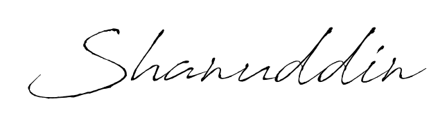 Enhance your business communications with Shanuddin signature in Antro_Vectra lettering. Clean, modern, and universally compatible. Shanuddin signature style 6 images and pictures png