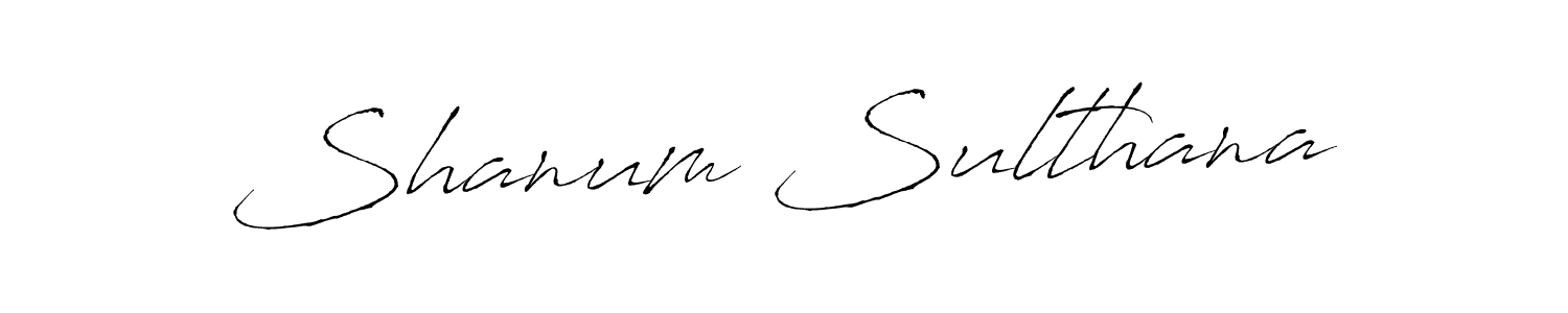 Make a beautiful signature design for name Shanum Sulthana. With this signature (Antro_Vectra) style, you can create a handwritten signature for free. Shanum Sulthana signature style 6 images and pictures png