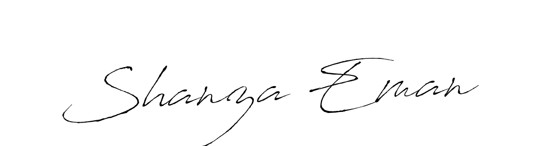 How to make Shanza Eman name signature. Use Antro_Vectra style for creating short signs online. This is the latest handwritten sign. Shanza Eman signature style 6 images and pictures png