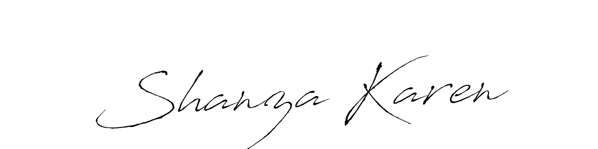 How to make Shanza Karen signature? Antro_Vectra is a professional autograph style. Create handwritten signature for Shanza Karen name. Shanza Karen signature style 6 images and pictures png