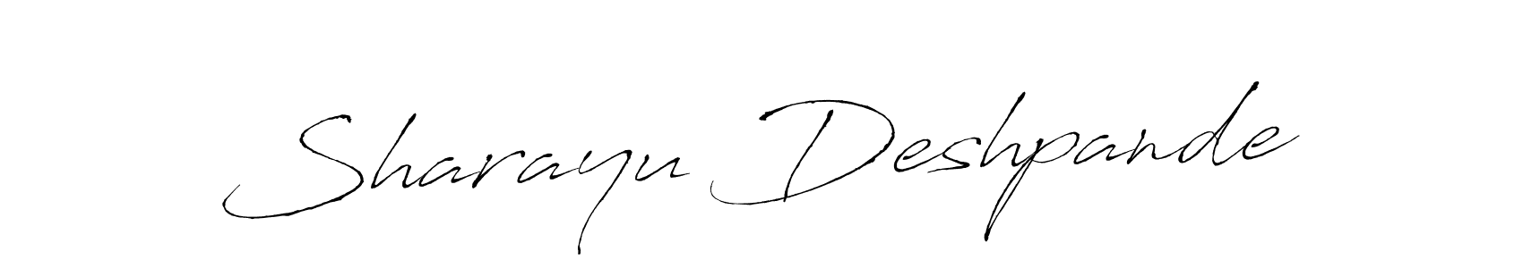 Antro_Vectra is a professional signature style that is perfect for those who want to add a touch of class to their signature. It is also a great choice for those who want to make their signature more unique. Get Sharayu Deshpande name to fancy signature for free. Sharayu Deshpande signature style 6 images and pictures png