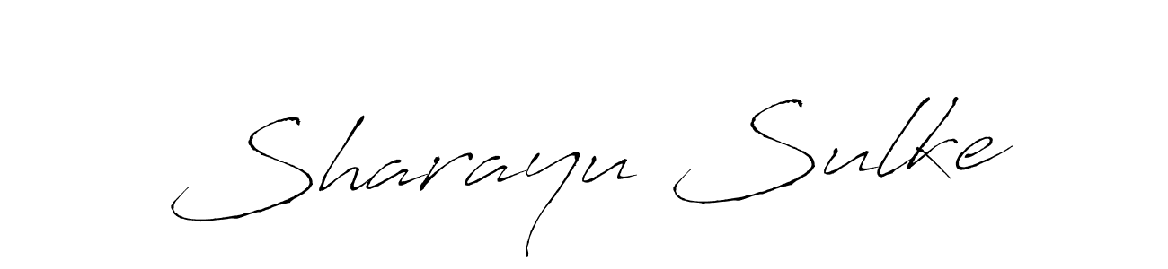 How to make Sharayu Sulke name signature. Use Antro_Vectra style for creating short signs online. This is the latest handwritten sign. Sharayu Sulke signature style 6 images and pictures png
