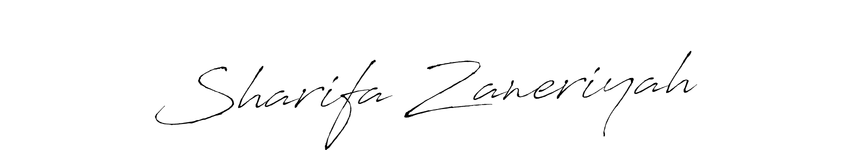 How to make Sharifa Zaneriyah name signature. Use Antro_Vectra style for creating short signs online. This is the latest handwritten sign. Sharifa Zaneriyah signature style 6 images and pictures png