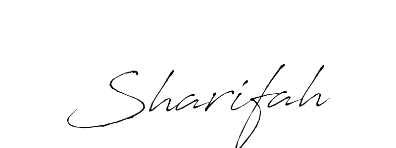 Make a beautiful signature design for name Sharifah. With this signature (Antro_Vectra) style, you can create a handwritten signature for free. Sharifah signature style 6 images and pictures png