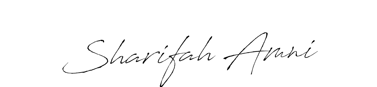 Make a beautiful signature design for name Sharifah Amni. With this signature (Antro_Vectra) style, you can create a handwritten signature for free. Sharifah Amni signature style 6 images and pictures png