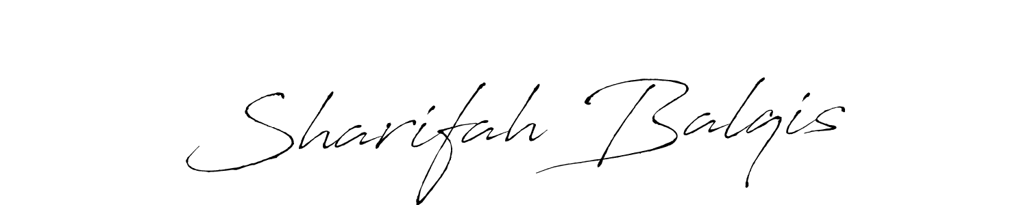 Create a beautiful signature design for name Sharifah Balqis. With this signature (Antro_Vectra) fonts, you can make a handwritten signature for free. Sharifah Balqis signature style 6 images and pictures png