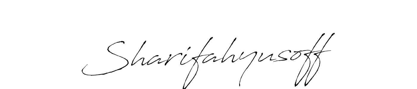 Antro_Vectra is a professional signature style that is perfect for those who want to add a touch of class to their signature. It is also a great choice for those who want to make their signature more unique. Get Sharifahyusoff name to fancy signature for free. Sharifahyusoff signature style 6 images and pictures png