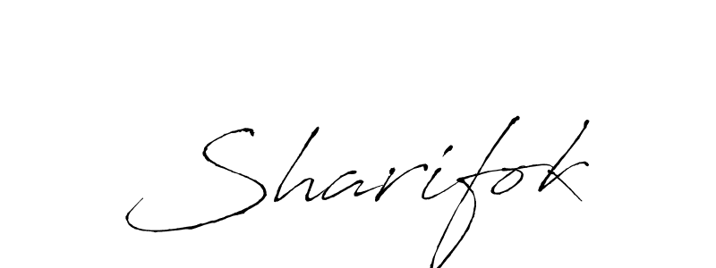 How to make Sharifok signature? Antro_Vectra is a professional autograph style. Create handwritten signature for Sharifok name. Sharifok signature style 6 images and pictures png