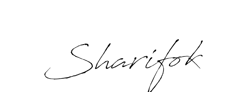 How to make Sharifok signature? Antro_Vectra is a professional autograph style. Create handwritten signature for Sharifok name. Sharifok signature style 6 images and pictures png