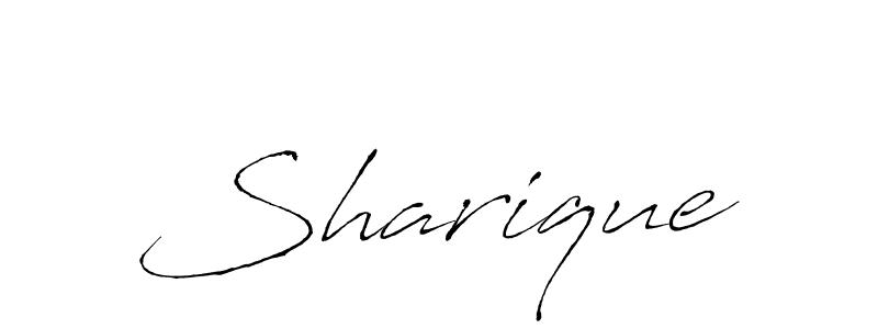 Make a beautiful signature design for name Sharique. With this signature (Antro_Vectra) style, you can create a handwritten signature for free. Sharique signature style 6 images and pictures png