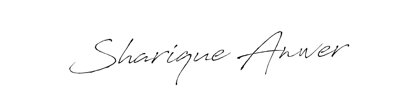 You should practise on your own different ways (Antro_Vectra) to write your name (Sharique Anwer) in signature. don't let someone else do it for you. Sharique Anwer signature style 6 images and pictures png