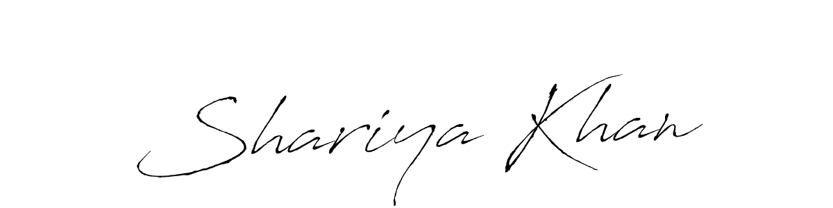Make a beautiful signature design for name Shariya Khan. With this signature (Antro_Vectra) style, you can create a handwritten signature for free. Shariya Khan signature style 6 images and pictures png