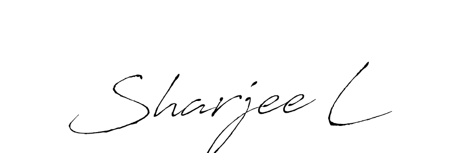 How to make Sharjee L name signature. Use Antro_Vectra style for creating short signs online. This is the latest handwritten sign. Sharjee L signature style 6 images and pictures png