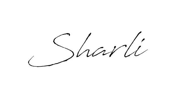 Make a beautiful signature design for name Sharli. With this signature (Antro_Vectra) style, you can create a handwritten signature for free. Sharli signature style 6 images and pictures png