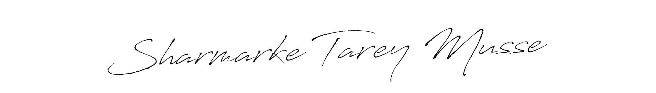 How to make Sharmarke Tarey Musse name signature. Use Antro_Vectra style for creating short signs online. This is the latest handwritten sign. Sharmarke Tarey Musse signature style 6 images and pictures png