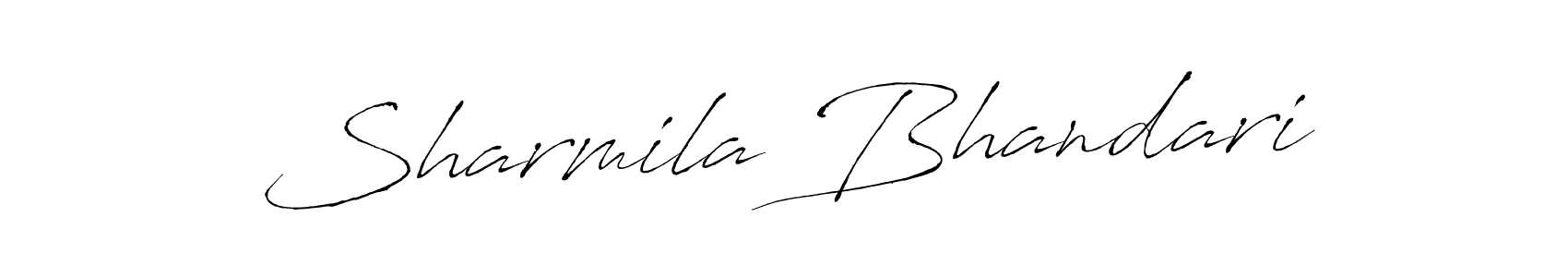 Design your own signature with our free online signature maker. With this signature software, you can create a handwritten (Antro_Vectra) signature for name Sharmila Bhandari. Sharmila Bhandari signature style 6 images and pictures png
